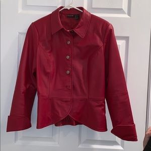 Red leather jacket